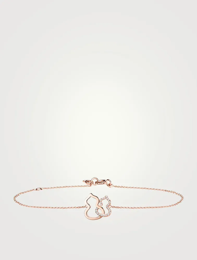 Petite Wulu 18K Rose Gold Link Bracelet With Diamonds