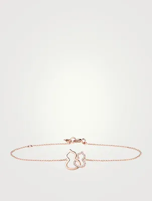 Petite Wulu 18K Rose Gold Link Bracelet With Diamonds