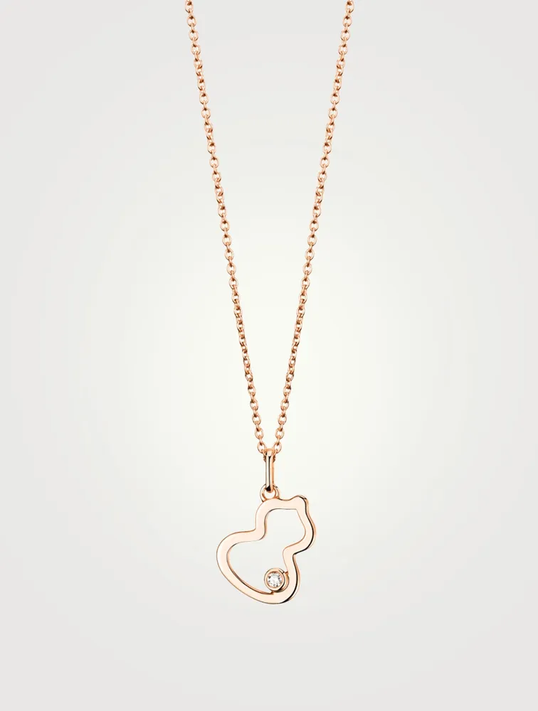 Petite Wulu 18K Rose Gold Pendant Necklace With Diamond