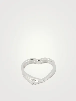Coeur D'Antifer 18K White Gold Double Band Ring