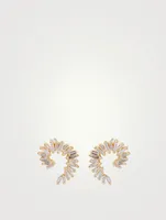 Fireworks 18K Gold Spiral Earrings With Diamonds