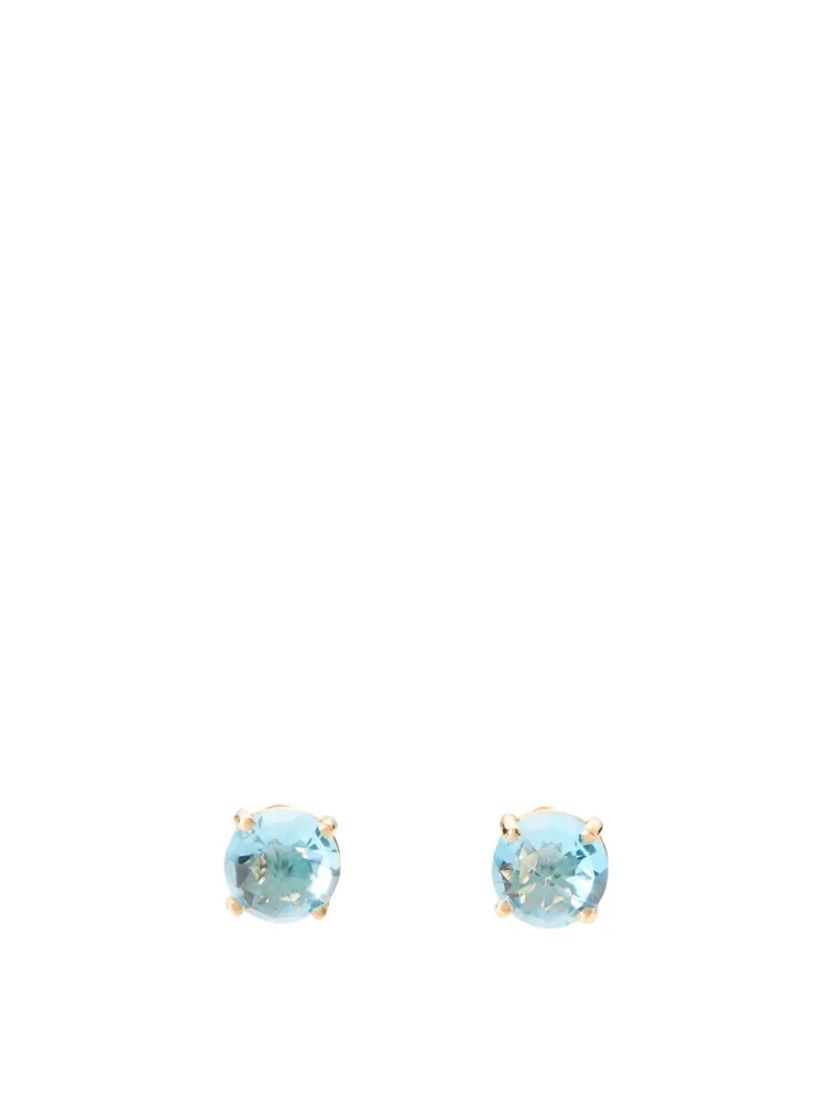 Papillion 14K Gold Earrings With Blue Topaz