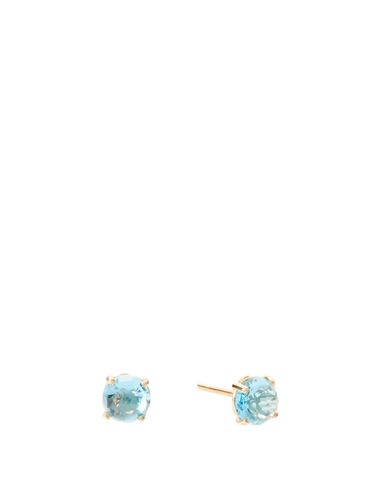 Papillion 14K Gold Earrings With Blue Topaz