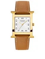 Heure H TGM Single Tour Leather Strap Watch