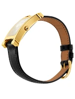 Very Large Heure H Gold Plated Leather Strap Watch