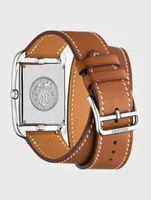 Cape Cod GM Double Tour Leather Strap Watch With Diamonds, 29 x 29mm