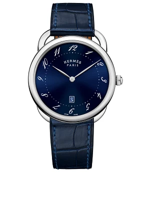 Very Large Arceau Stainless Steel Alligator Strap Watch