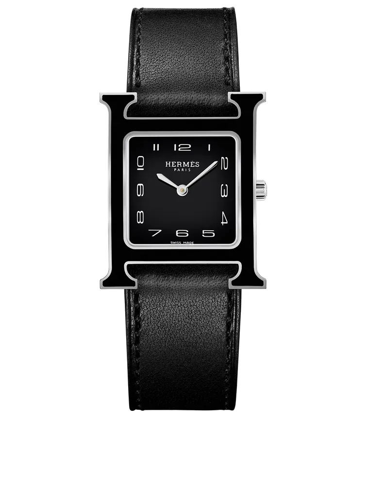 Heure H Stainless Steel Leather Strap Watch