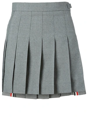Wool-Blend Pleated Mini Skirt