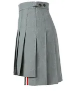 Wool-Blend Pleated Mini Skirt