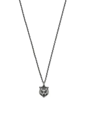 Sterling Silver Feline Pendant Necklace