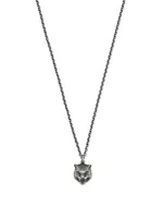 Sterling Silver Feline Pendant Necklace