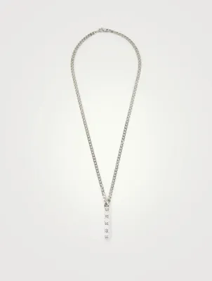 GucciGhost Sterling Silver Bar Necklace