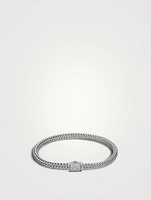 Diamond Pavé And Sterling Silver Classic Chain Bracelet