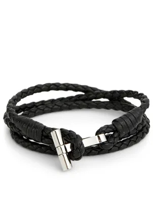 Woven Leather Double Bracelet