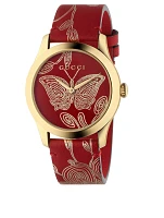 G-Timeless Le Marché Des Merveilles Goldtone Leather Strap Watch