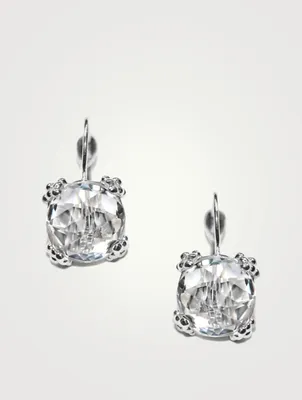 Dew Drop Sterling Silver Cluster Earrings With Topaz