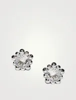 Micro Dew Drop Sterling Silver Stud Earrings With Topaz