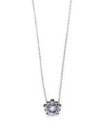 Micro Dew Drop Sterling Silver Solitaire Necklace With Amethyst
