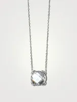 Mini Dew Drop Silver Cluster Necklace With White Topaz