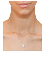 Mini Dew Drop Silver Cluster Necklace With White Topaz