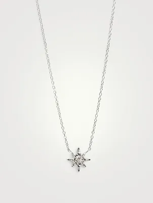 Micro Aztec Sterling Silver Starburst Necklace With Topaz