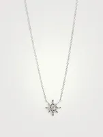 Micro Aztec Sterling Silver Starburst Necklace With Topaz