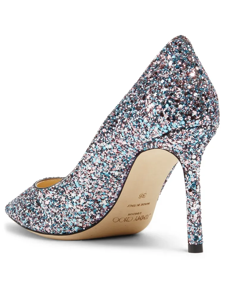 Romy 85 Course Glitter Fabric Pumps