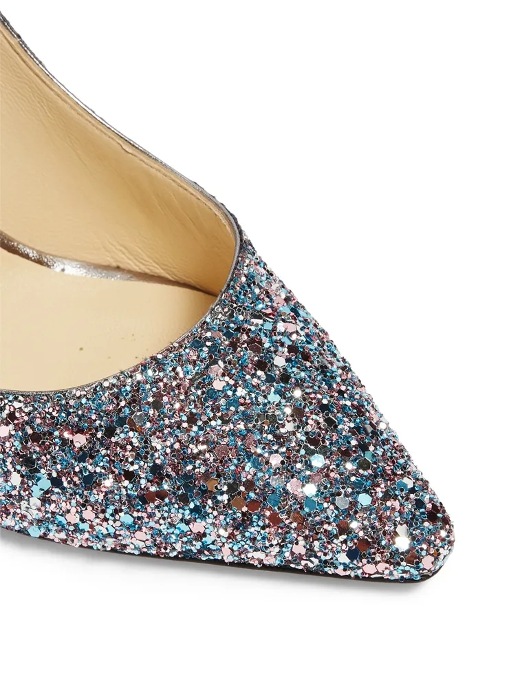 Romy 85 Course Glitter Fabric Pumps