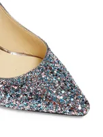 Romy 85 Course Glitter Fabric Pumps