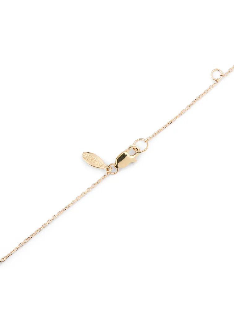 Micro Aztec 14K Gold North Star Necklace With Diamonds