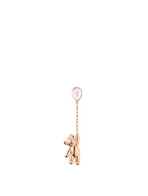 Bo Bo Mini Chocky 18K Rose Gold Earring With Diamonds And Quartz