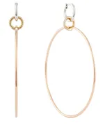 Altaire 18K Rose and Yellow Gold Hoop Earrings With Pavé Diamonds