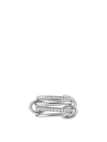 Polaris SP 18K White And Yellow Gold Stacked Ring With Diamonds