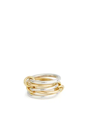 Vali 18K Gold And Sterling Silver Stacked Ring