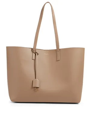 East West Leather Shopper Tote