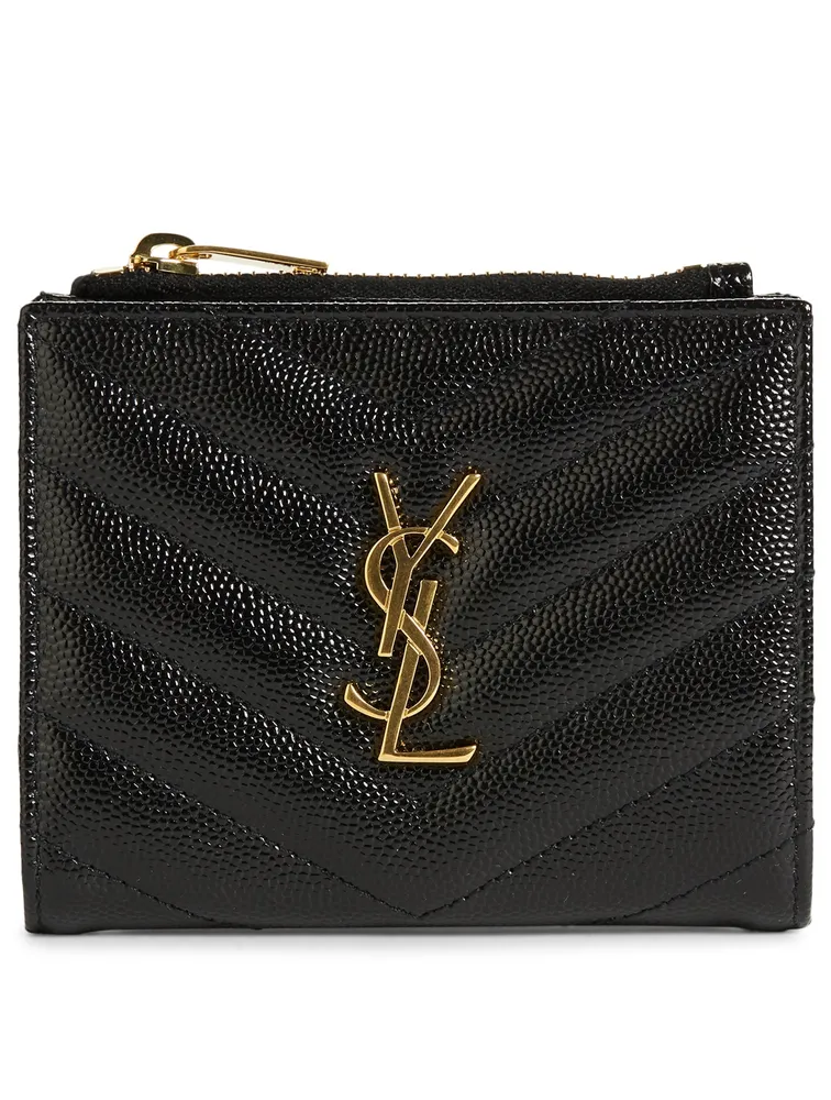 YSL Monogram Leather Zipped Card Holder