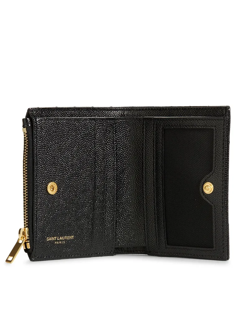 YSL Monogram Leather Zipped Card Holder