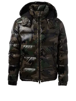 Rockstud Untitled Down Puffer Jacket Camo Print