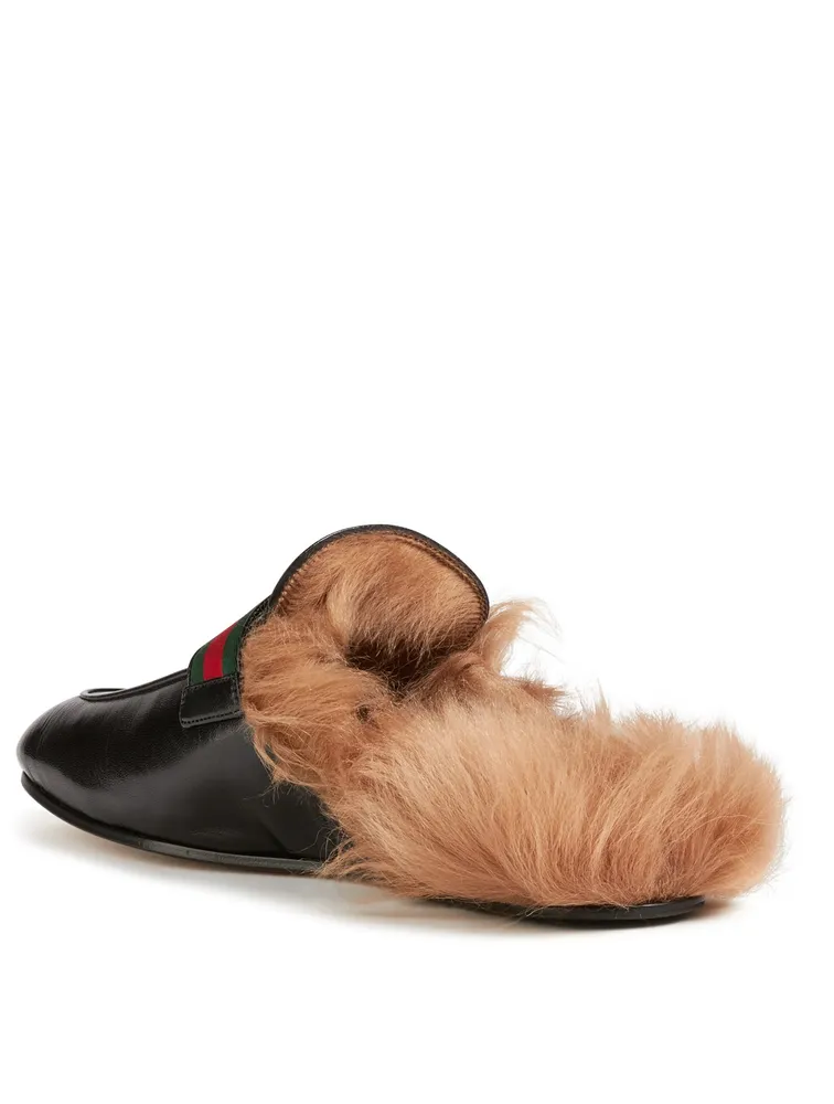 Princeton Leather Slippers With Lambswool