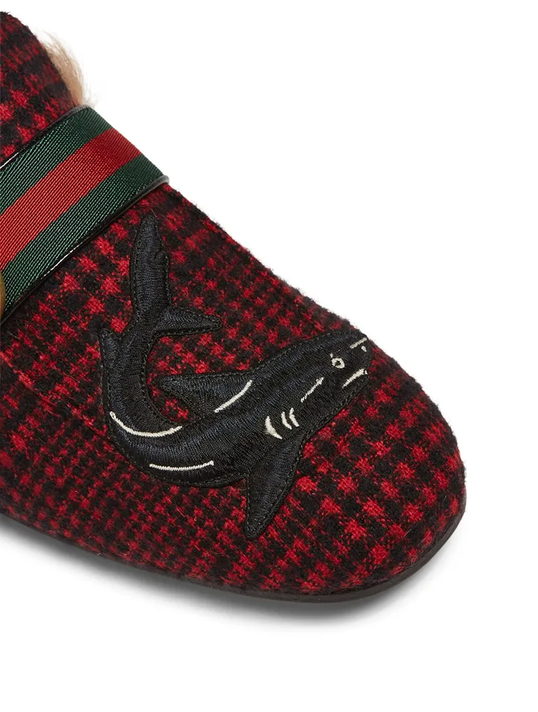 Princetown Checkered Slippers With Lambswool