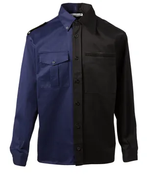 Two-Tone Gabardine Shirt