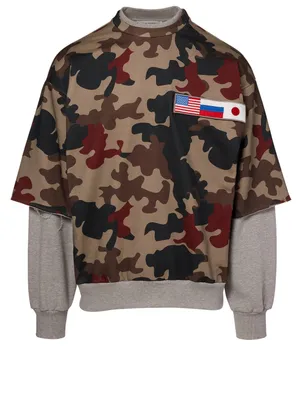 Layered Sweatshirt Camo Print