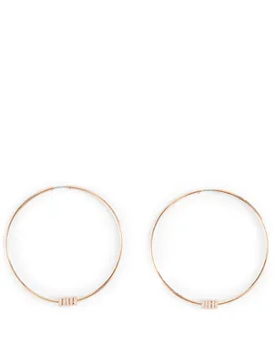 Leela SP 18K Rose Gold Hoop Earrings With Diamonds