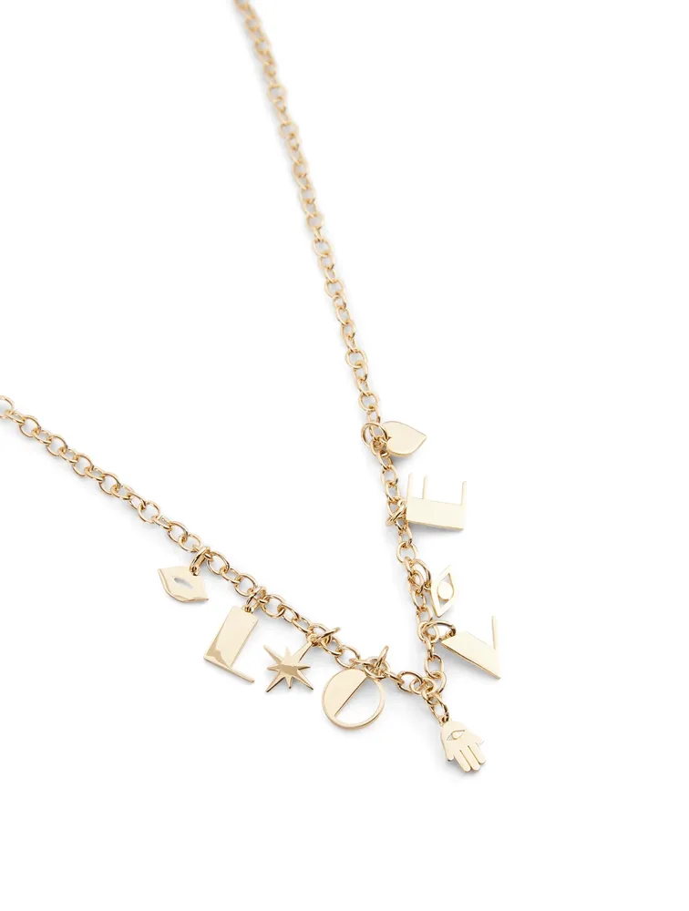 Pure Love 14K Yellow Gold Charm Necklace
