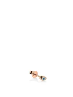 Mini Enamel Evil Eye 14K Rose Gold Stud Earring