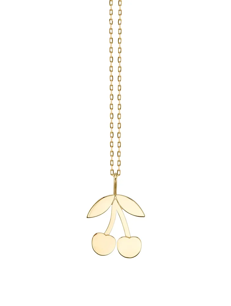 Small 14K Gold Cherry Charm Necklace