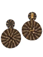 Dol Soles Ceniza Gold-Plated Bronze And Raffia Earrings