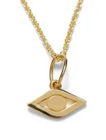 Tiny Pure 14K Yellow Gold Evil Eye Charm Necklace