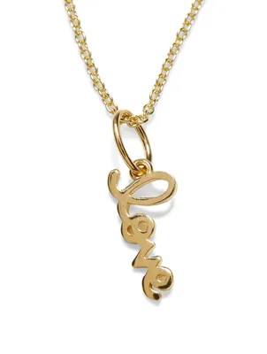 Tiny Pure 14K Yellow Gold Love Charm Necklace